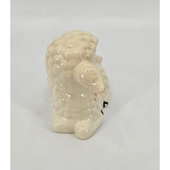 Vintage Ceramic Lamb Planter – Winking Sheep with Bow – 1950s Japan Style - Picture 4 of 7